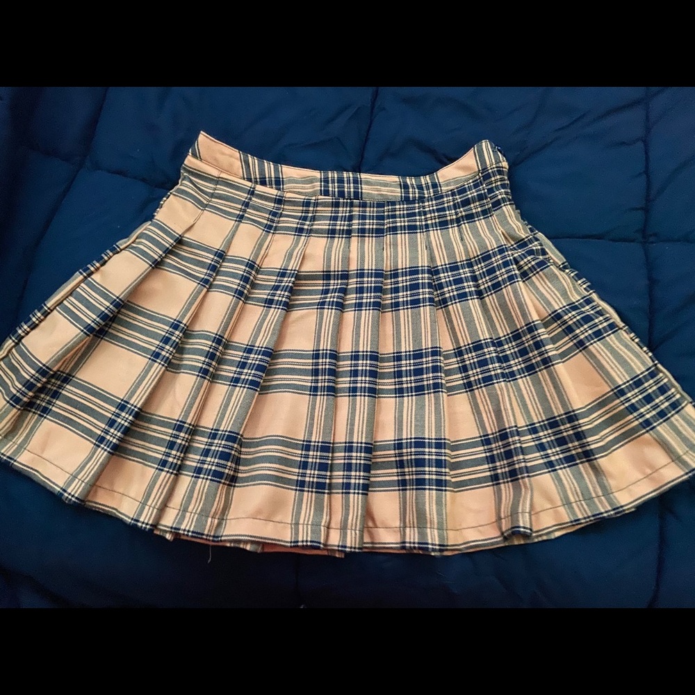 forever 21 plaid yellow tennis skirt